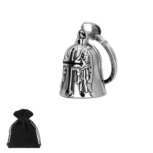 Cloche guardian bell noir pour motard, symbole de protection contre la malchance.