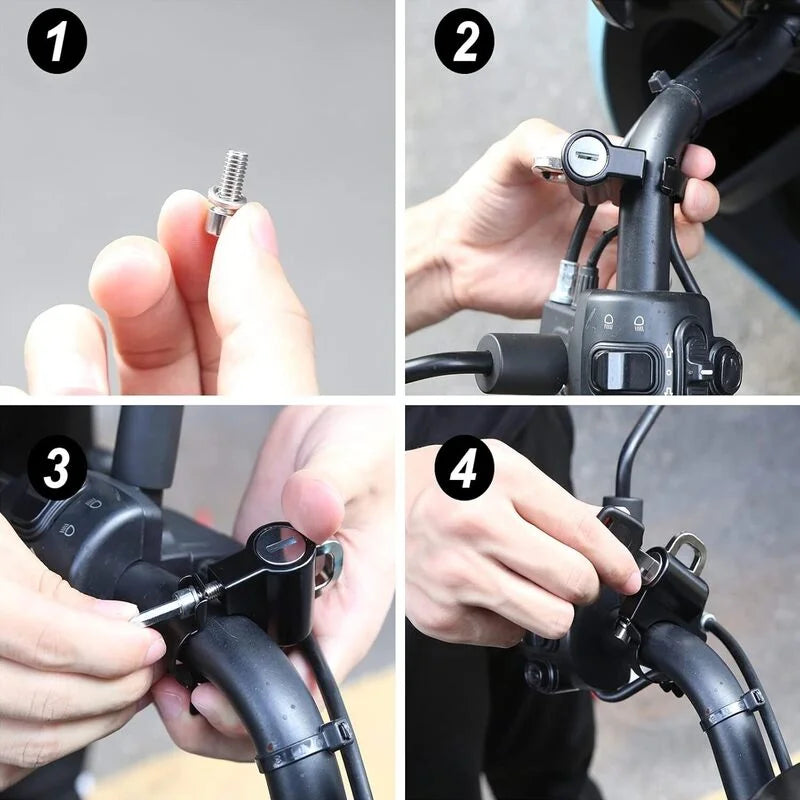 Étapes d’installation du cadenas de sécurité pour casque moto