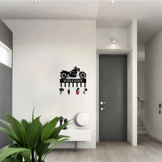 Support de clés MOTO CUSTOM installé dans un appartement – ambiance déco