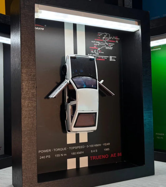 Tableau 3D LED  Toyota Trueno AE86 - Affiche rétro LED inspirée de l'anime Initial D.