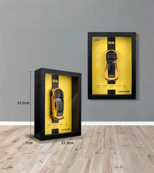 Dimensions détaillées du Tableau 3D LED Camaro Chevrolet – hauteur et largeur du cadre