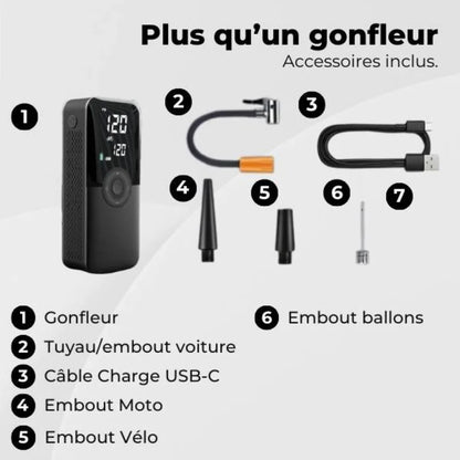 tuyau, embouts pour voiture/moto/vélo/ballon et câbles.